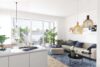 Freundliche Wohnung mit großzügigem Balkon - Wohnung 4.10 in den Ostwall Terrassen - Visualisierung Wohn- Esszimmer